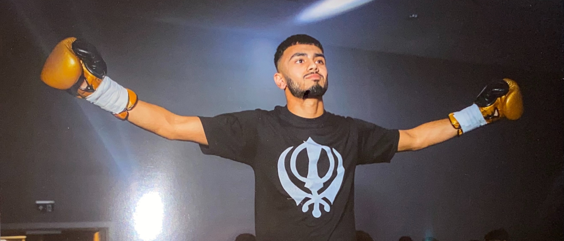 Aman Singh, student at Solihull Sixth Form College, competes in Thai Boxing match