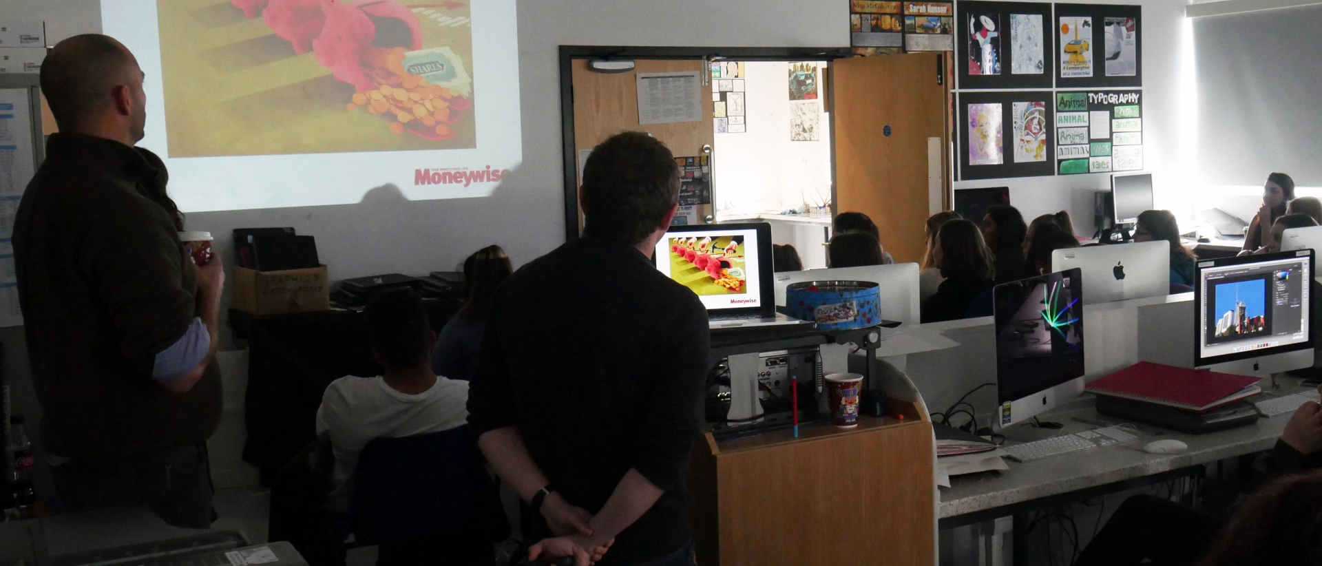 Students at Solihull Sixth Form College participate in a Graphics class