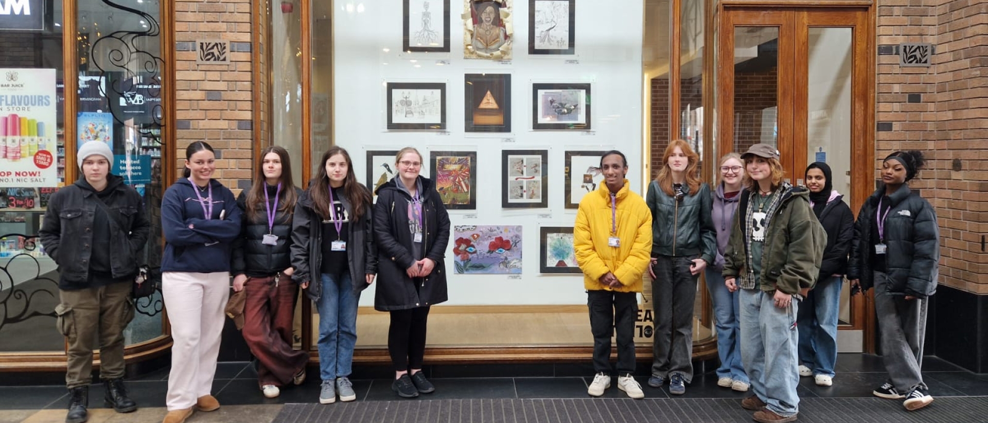 BTEC Art & Design Practice students visit the Surreal Solihull Art Exhibition in Solihull town centre