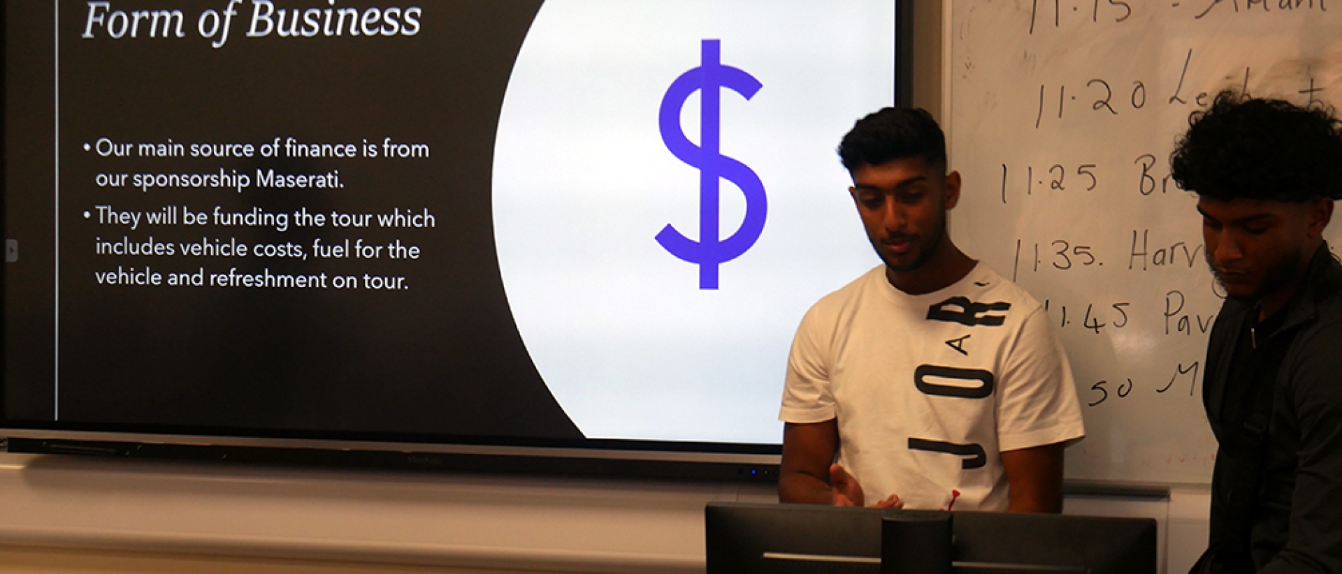 Students at Solihull Sixth Form College participate in a Business lesson