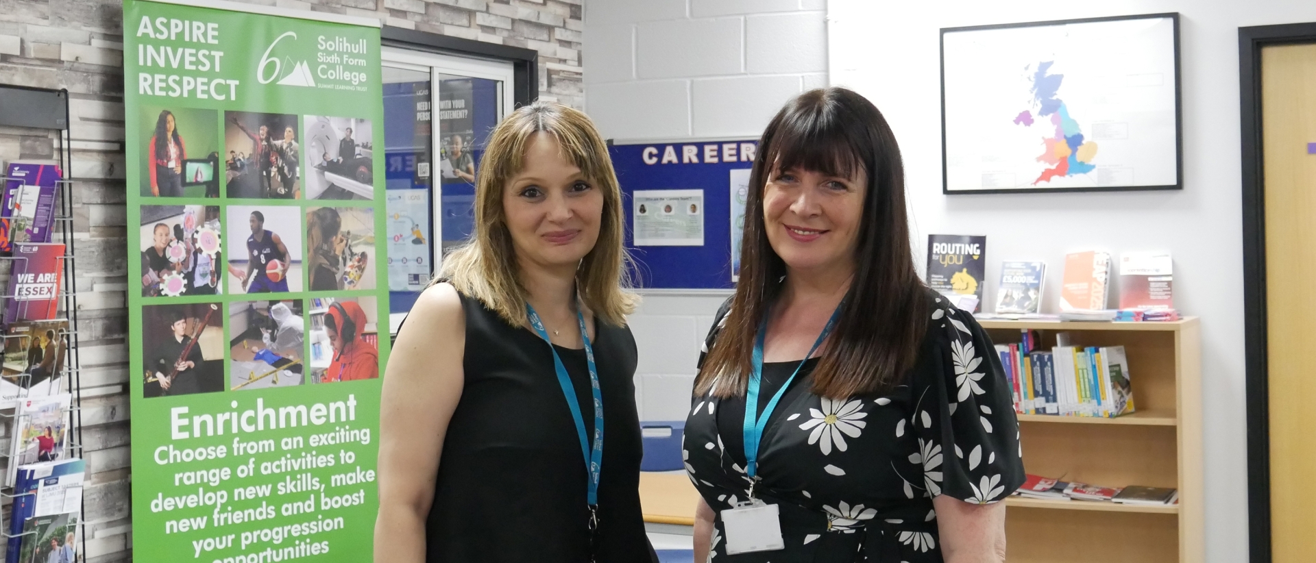Careers staff Elpida Baka and Mary Cunningham have overseen the promotion of Solihull Sixth Form College's careers guidance to Career Mark Platinum award