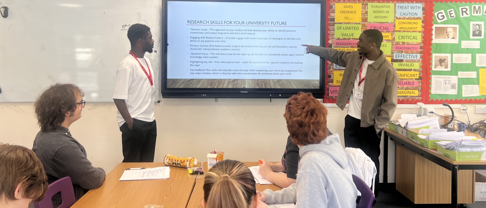 Ex-students Dan and Mitch Barrett returned to Solihull Sixth Form College to speak with Year 12 History learners