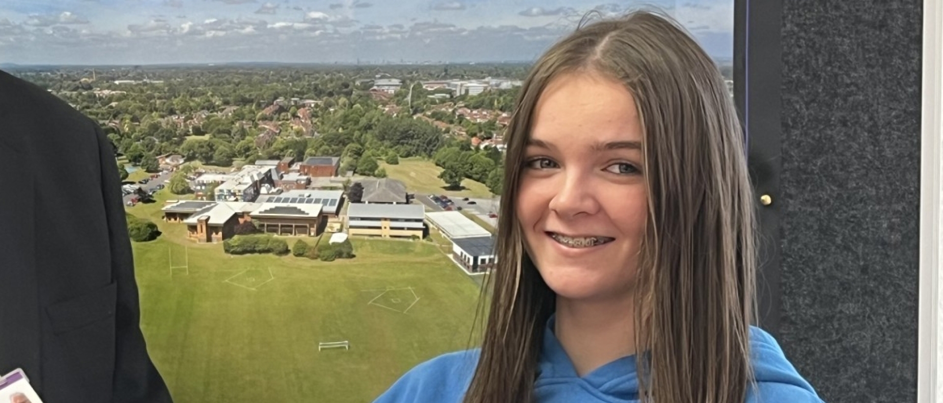 Solihull Sixth Form College student Kaitlyn Quinn gets award from Principal Martin Sullivan