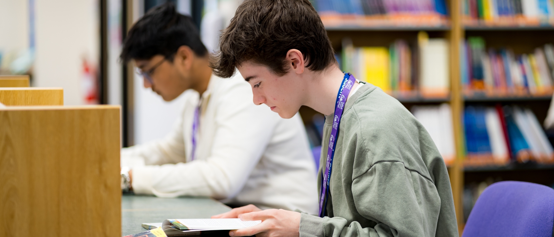 Solihull Sixth Form College learners make use of the resources in the library and learning resource centre