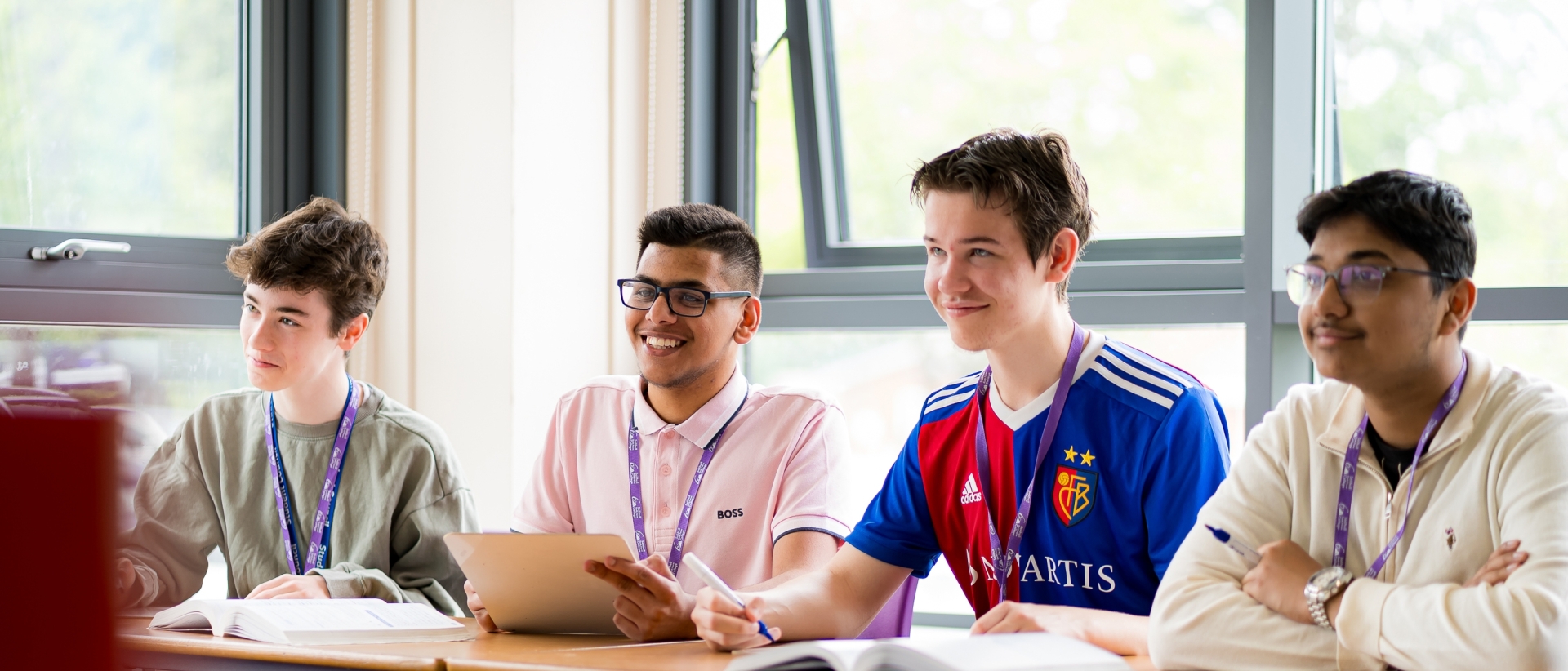 Students on campus at Solihull Sixth Form College in a Mathematics lesson