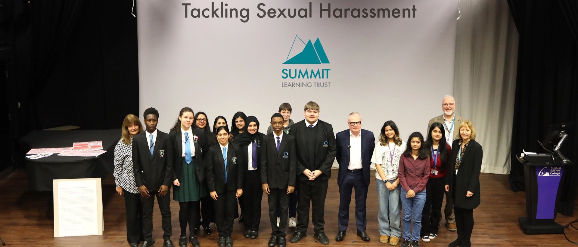 West Midlands Mayor, Richard Parker, visits Solihull Sixth Form College to talk to learners about the work they have done in Tackling Sexual Harassment on public transport.