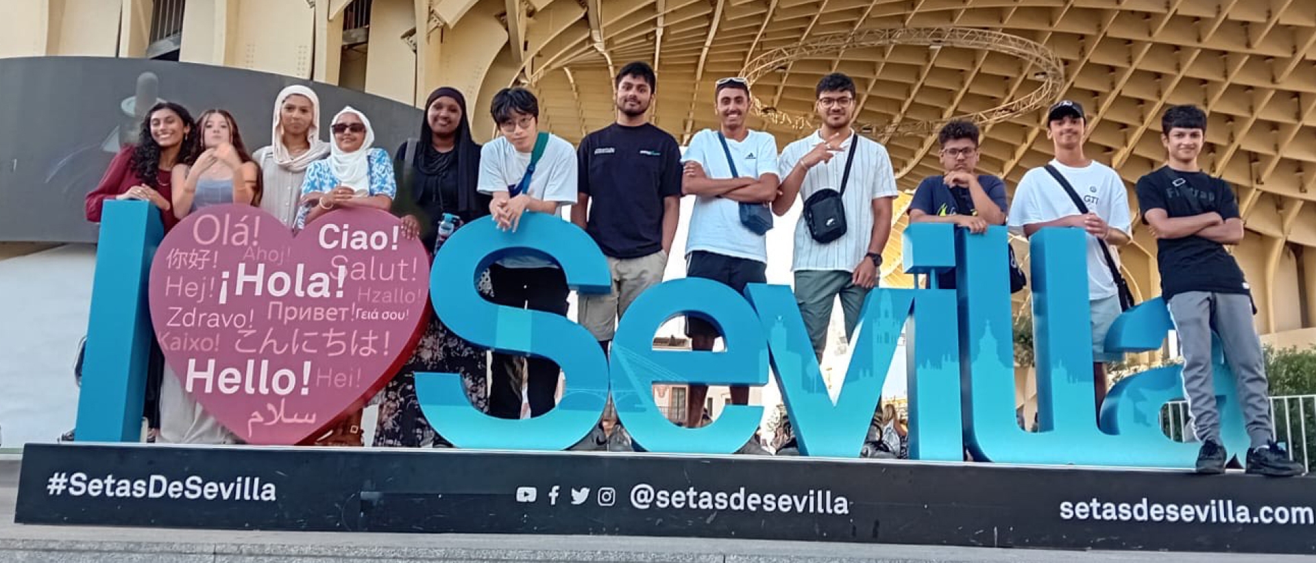 Students at Solihull Sixth Form College visiting Seville in Spain as part of the Turing Scheme