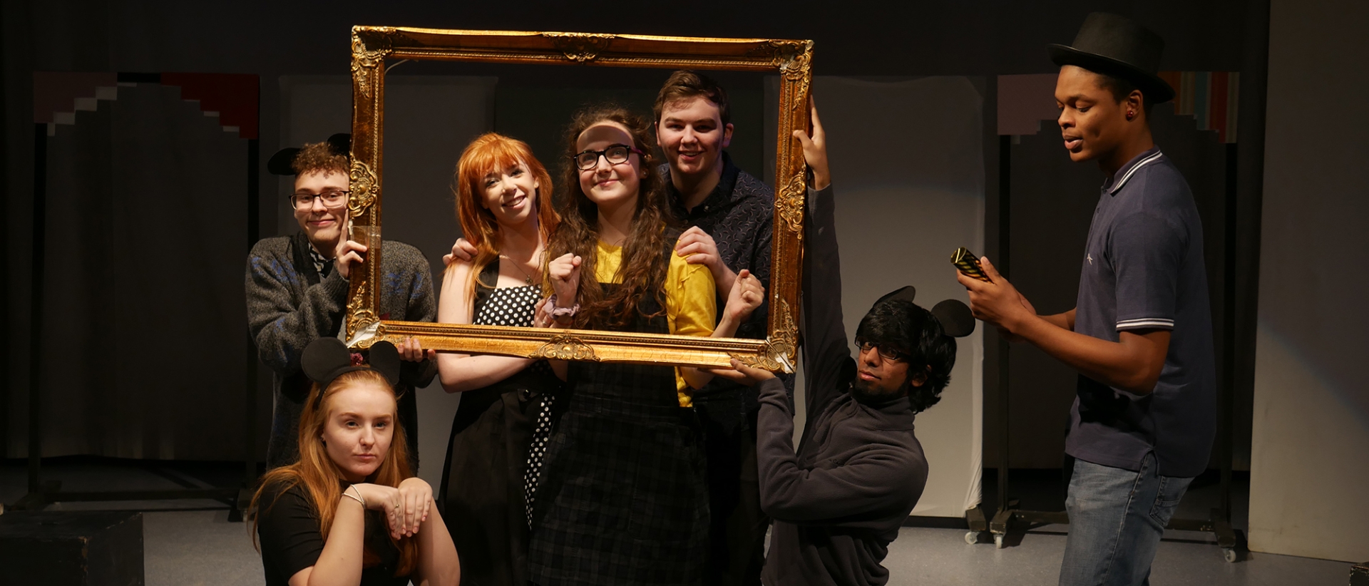 Students at Solihull Sixth Form College in a Drama production
