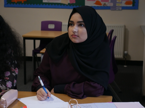Students at Solihull Sixth Form College participate in a Psychology class