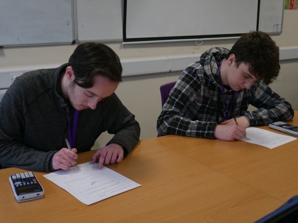 Students at Solihull Sixth Form College participate in a Statistics class