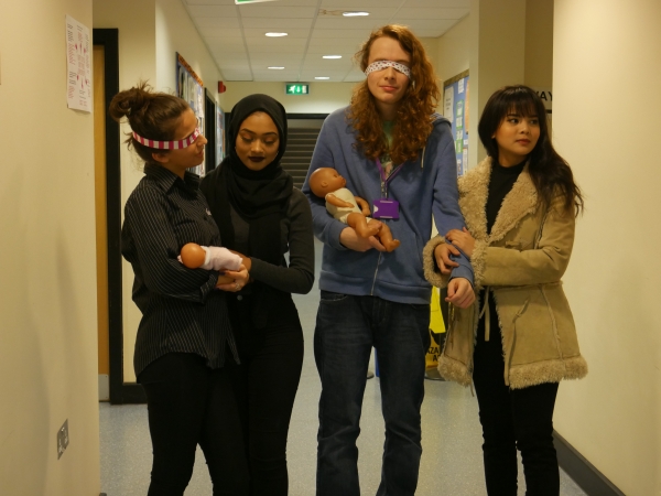 Students at Solihull Sixth Form College participate in a Health & Social Care activity