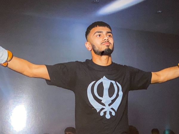 Aman Singh, student at Solihull Sixth Form College, competes in Thai Boxing match
