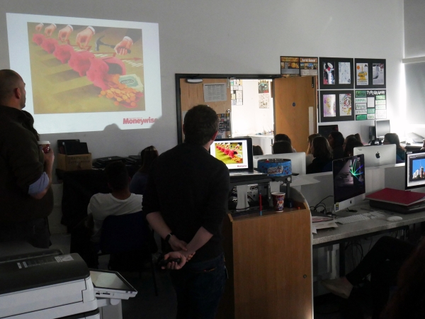 Students at Solihull Sixth Form College participate in a Graphics class