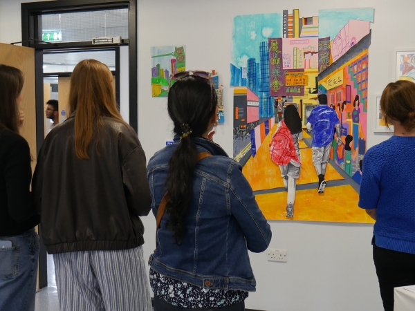 Parents and carers attended the 2025 Visual Arts Exhibition at Solihull Sixth Form College