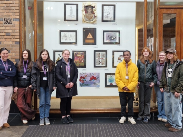 BTEC Art & Design Practice students visit the Surreal Solihull Art Exhibition in Solihull town centre