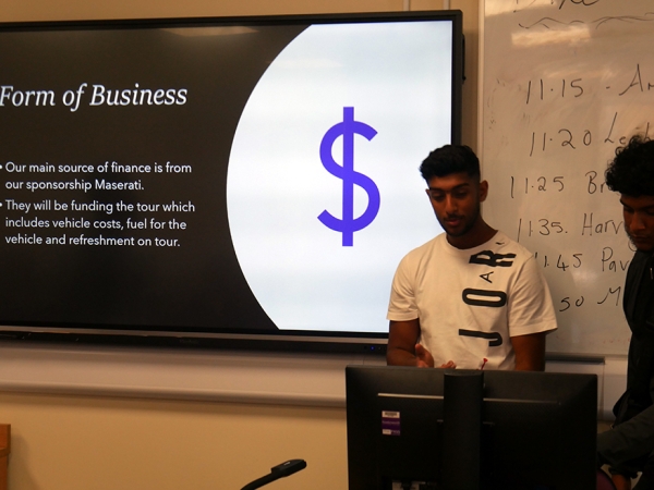 Students at Solihull Sixth Form College participate in a Business lesson