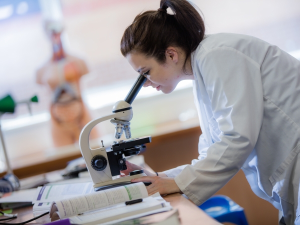 Students at Solihull Sixth Form College participate in a Biology class