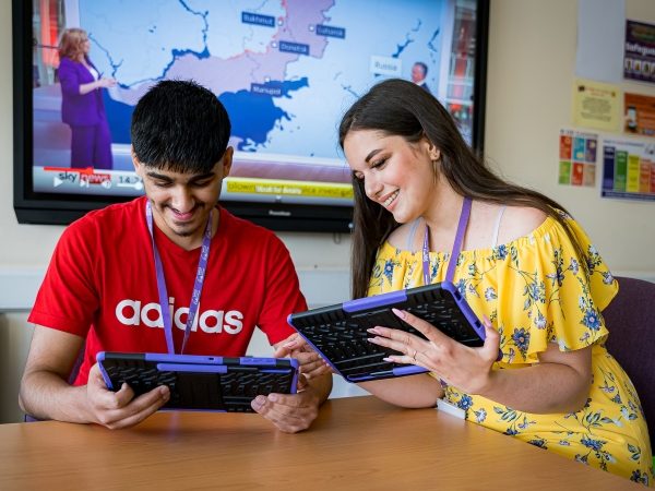 Students at Solihull Sixth Form College participate in class