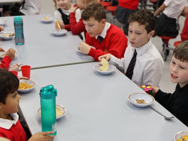 Learners from Summit Learning Trust taking advantage of a free breakfast as part of the Summit Base Camp offer