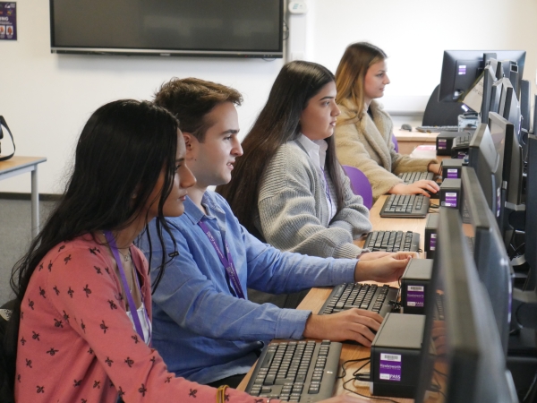 Students at Solihull Sixth Form College work on computers