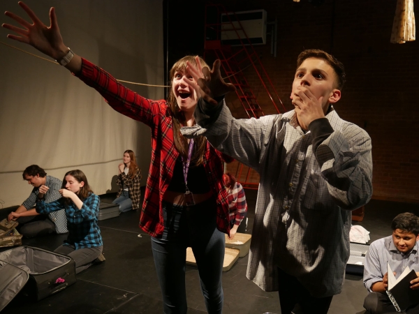 Students at Solihull Sixth Form College participate in a Drama class