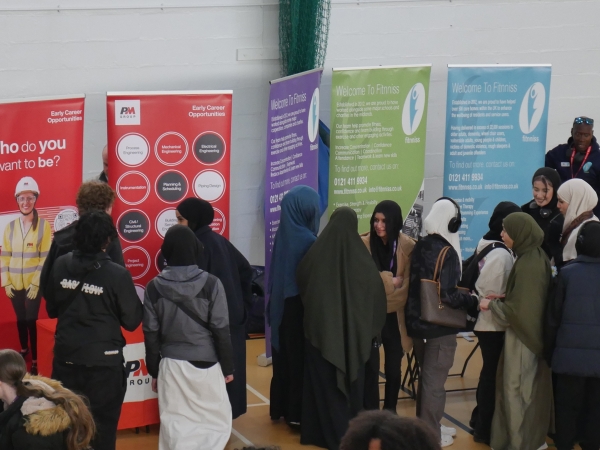 Students at Solihull Sixth Form College attend the 2025 Employability Fair.