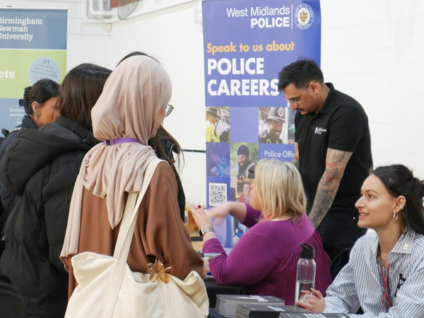 Students at Solihull Sixth Form College attend the 2025 Employability Fair.