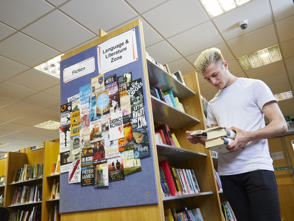 Students at Solihull Sixth Form College in the library