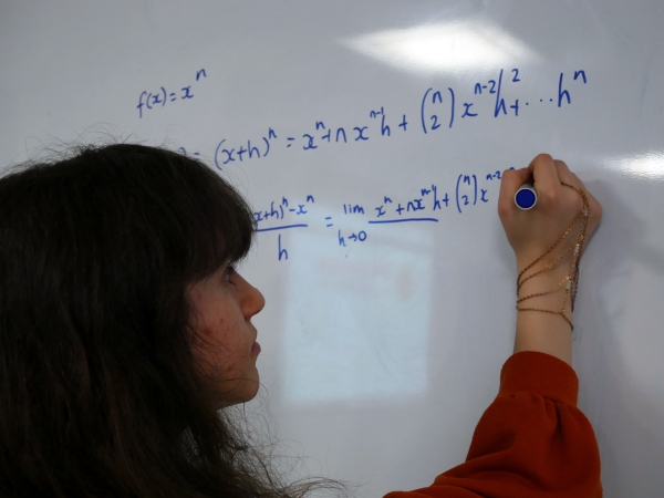Students at Solihull Sixth Form College participate in a Mathematics class