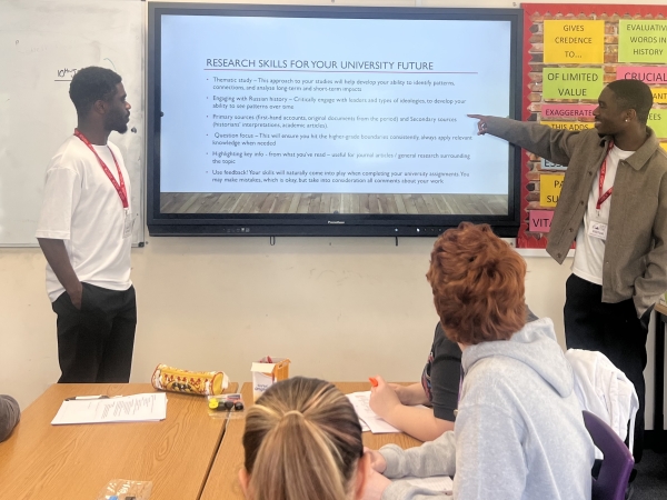 Ex-students Dan and Mitch Barrett returned to Solihull Sixth Form College to speak with Year 12 History learners