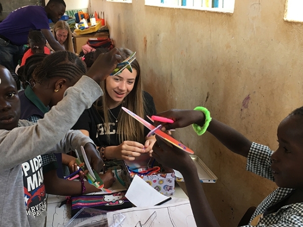Students from Solihull Sixth Form College participate in voluntary work for the Team Gambia enrichment, for which they received funding from the Kitson Award