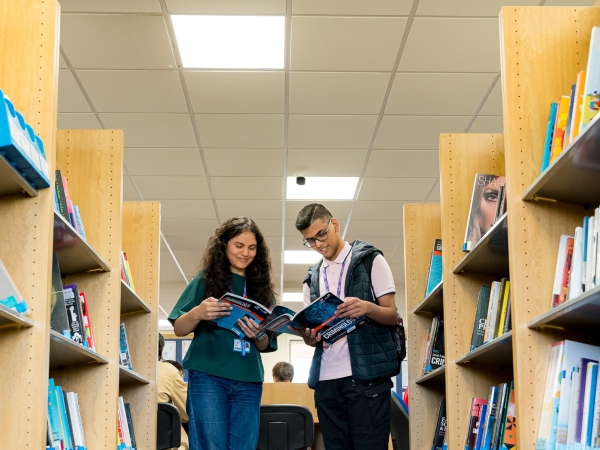 Solihull Sixth Form College learners make use of the resources in the library and learning resource centre