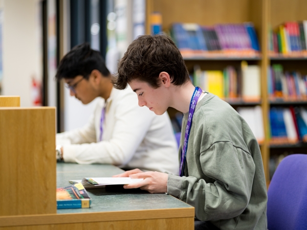 Solihull Sixth Form College learners make use of the resources in the library and learning resource centre
