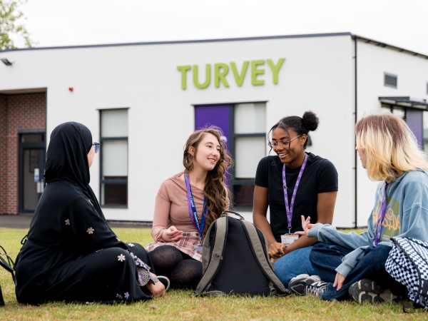 Students on campus at Solihull Sixth Form College