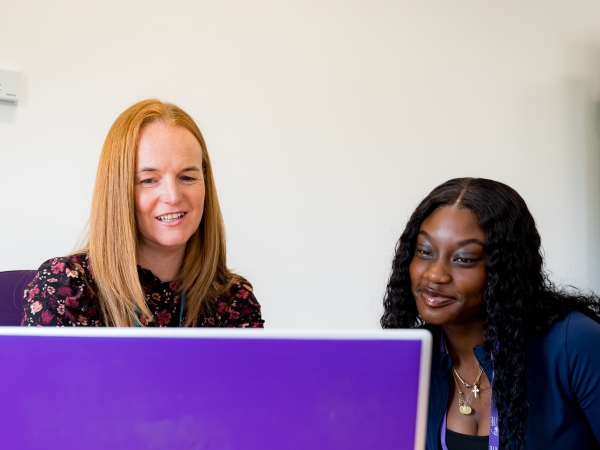 Student at Solihull Sixth Form College in a 1-to-1 meeting with a Progress Manager