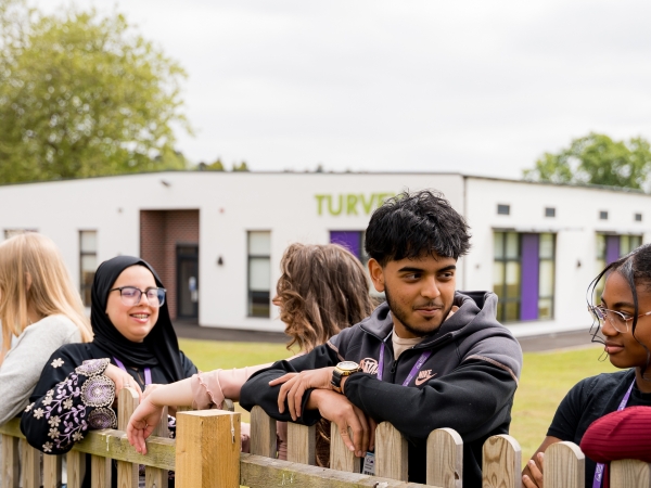 Students on campus at Solihull Sixth Form College