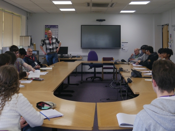 Students on Solihull Sixth Form College's Pre-Medical School enrichment participate in a problem-based learning exercise with academics from Keele University