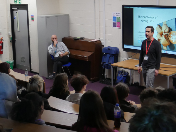 A level Psychology learners from Solihull Sixth Form College attended a talk from Dr Daniel Farrelly from the University of Worcester