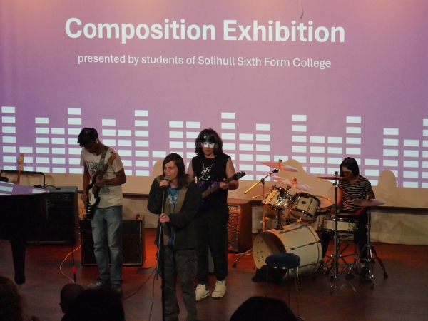 Music enrichment students at Solihull Sixth Form College performed for friends, family and staff at the Spring Composition Exhibition in April 2025