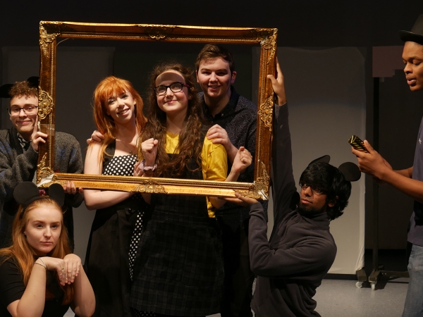 Students at Solihull Sixth Form College in a Drama production
